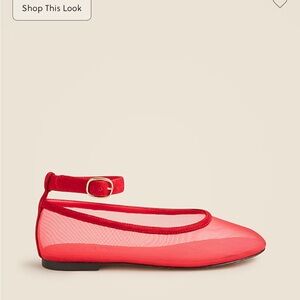 J. Crew Red Mesh Flats